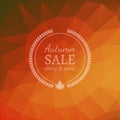 Autumn Sale Vector Banner on Geometric Triangles Background.