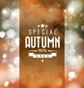 Autumn sale vector retro poster
