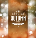 Autumn sale vector retro poster Royalty Free Stock Photo