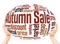 Autumn sale word cloud sphere concept Royalty Free Stock Photo