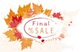 Autumn sales banner with colorful leaves