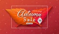 Autumn sales banner design with colorful seasonal fall leaves.and concept autumn advertising.and for shopping discount promotion.