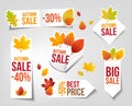 Autumn Sales Labels Royalty Free Stock Photo