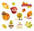 Autumn Sales Labels - Stickers Royalty Free Stock Photo