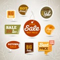 Autumn Sales Labels - Stickers Royalty Free Stock Photo