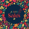 Autumn sales. Vector design illustration.