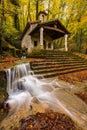 Autumn in Sant Marti del Corb church, La Garrotxa, Spain