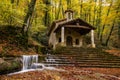 Autumn in Sant Marti del Corb church, La Garrotxa, Spain