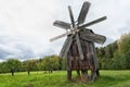 Ancient wooden windmill, Rumsiskes Lithuania Royalty Free Stock Photo