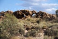 Afternoon sunlight on rock formation along the Namatjira Drive