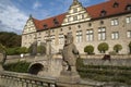 View of Schloss Weikersheim from landscaped gardens