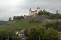View of Fortress Marienberg with sloping vineyards
