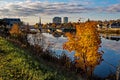 Autumn Scene on the Grand River in Galt, Ontario, Canada (Cambridge) Royalty Free Stock Photo