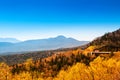 Autumn scene of mountain range in Sounkyo, Hokkaido