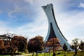 Autumn scene of the Olympic stadium in Montreal Royalty Free Stock Photo