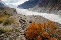 Autumn scene in Passu glacier. Royalty Free Stock Photo