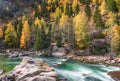 Autumn scene on riverside