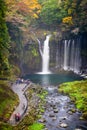 Autumn scene of Shiraito waterfall