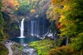 Autumn scene of Shiraito waterfall Royalty Free Stock Photo