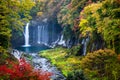 Autumn scene of Shiraito waterfall