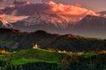 Slovenia beautiful landscape ,nature and autumn scene Royalty Free Stock Photo