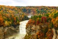 Autumn scene of waterfalls and gorge Royalty Free Stock Photo
