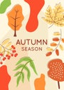 Autumn scenery abstract poster template