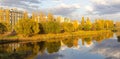 Autumn scenery along Maritsa river, Plovdiv 2019