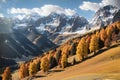 autumn scenery in the alps during the daylight