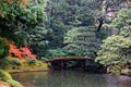 Autumn scenery of a Japanese garden in Katsura Imperial Villa Royal Park in Kyoto, Japan