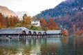 Autumn scenery on Konigssee Lake, Bavaria, Germany Royalty Free Stock Photo