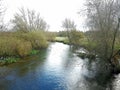 Autumn Scenery of the River Avon , Amesbury, Wiltshire, Uk Royalty Free Stock Photo