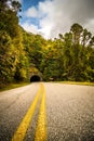 Autumn scenic drive along blue ridge parkway Royalty Free Stock Photo