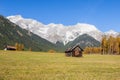 Autumn scenic view from Mieming Plateau (Austria, Tyrol) Royalty Free Stock Photo