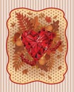 Autumn scrapping card in vintage style