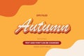 Autumn script season fall editable text effect. eps vector file Royalty Free Stock Photo