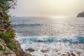 Autumn Sea. Coast of Adriatic Sea near Budva city, Montenegro