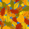 Autumn seamless background with leaves Royalty Free Stock Photo