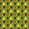 Autumn seamless hedgehog and pears and apples pattern for fabrics and packaging and gifts and kids