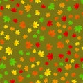 Autumn seamless leaf fall pattern with maple colorful leaves. Design for fall season posters, wrapping papers and Royalty Free Stock Photo