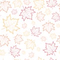 Autumn Seamless Pattern Background Maple Leaves Ornament Fall Season Royalty Free Stock Photo