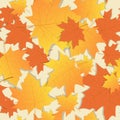 Autumn Seamless Pattern Background Yellow Maple Leaves Ornament Fall Season Royalty Free Stock Photo