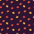 Autumn seamless pattern with floral decorative elements, colorful design Royalty Free Stock Photo