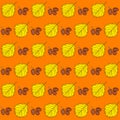 Autumn seamless pattern of leaves