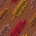 Autumn seamless pattern with leaves