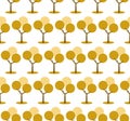 Autumn seamless pattern with trees on white background. autumn greeting cards wallpaper. Royalty Free Stock Photo