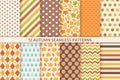 Autumn seamless pattern. Vector. Background with fall leaves Royalty Free Stock Photo