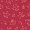 Autumn seamless pattern. Vector. Background with fall leaves. Royalty Free Stock Photo