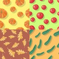 Autumn Seamless Patterns. Fall Endless Textures