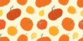 Autumn seamless patterns. Pattern with apples and pumpkins. Pumpkin harvesting seamless pattern Royalty Free Stock Photo